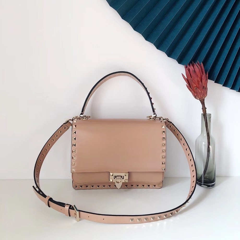 Valentino Rockstud Crossbody Bag In Nude Calfskin IAMBS242805 Outlet Sales